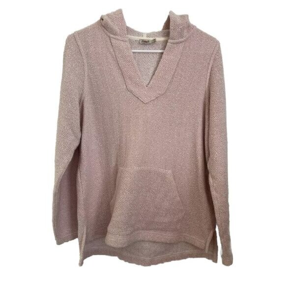 Faherty Women’s Seabrook French Terry Hoodie Textured Light‎ Pink Sz Small - Picture 1 of 12